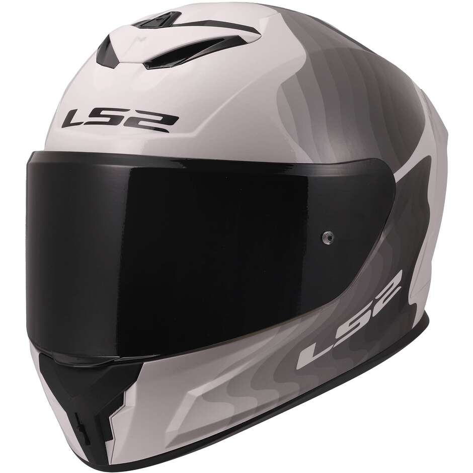 LS2 FF820 RAPID III FLOW Integralhelm Motorrad Weiß Grau