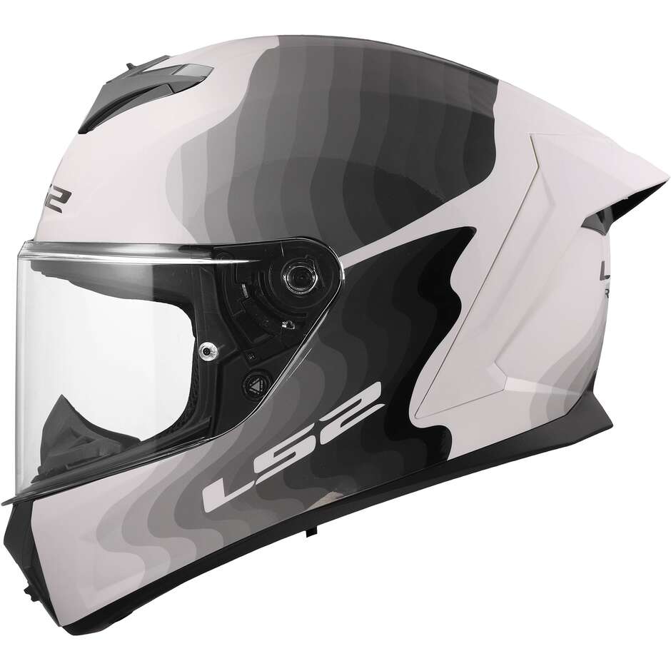 LS2 FF820 RAPID III FLOW Integralhelm Motorrad Weiß Grau