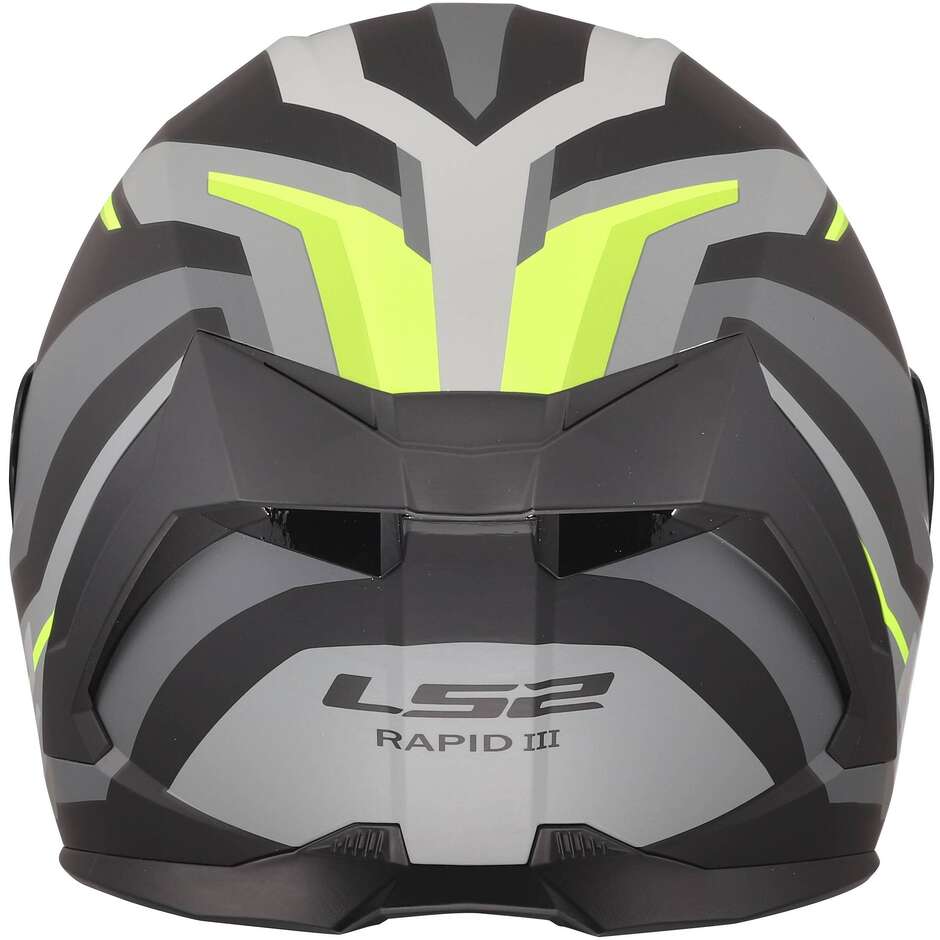 LS2 FF820 RAPID III HYPER Integralhelm für Motorrad, Schwarz, Fluoreszierend, Gelb