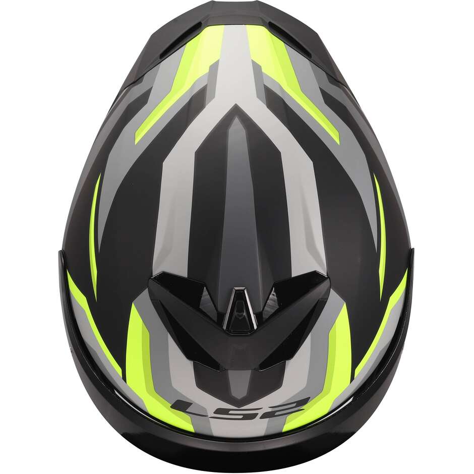 LS2 FF820 RAPID III HYPER Integralhelm für Motorrad, Schwarz, Fluoreszierend, Gelb
