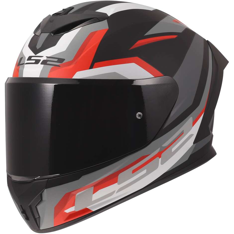 LS2 FF820 RAPID III HYPER Integralhelm Motorrad Schwarz Rot