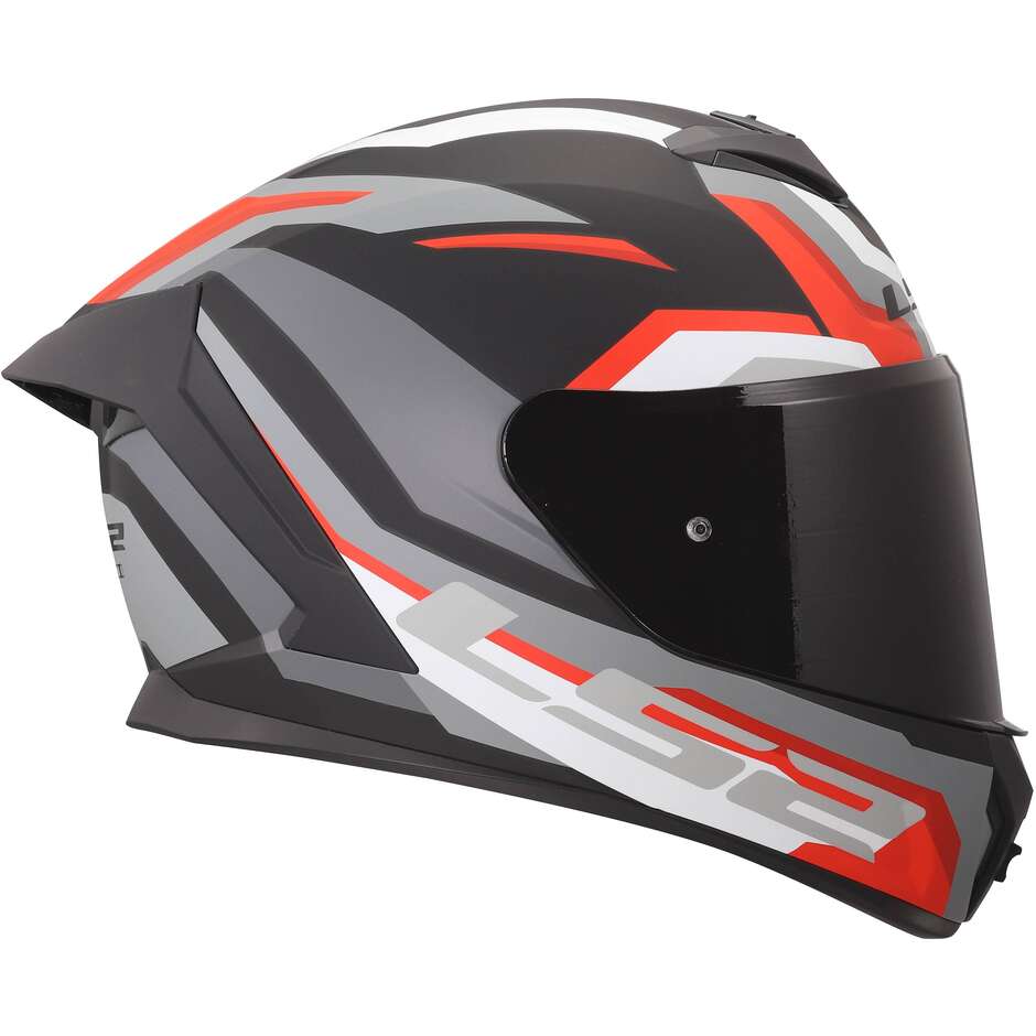 LS2 FF820 RAPID III HYPER Integralhelm Motorrad Schwarz Rot