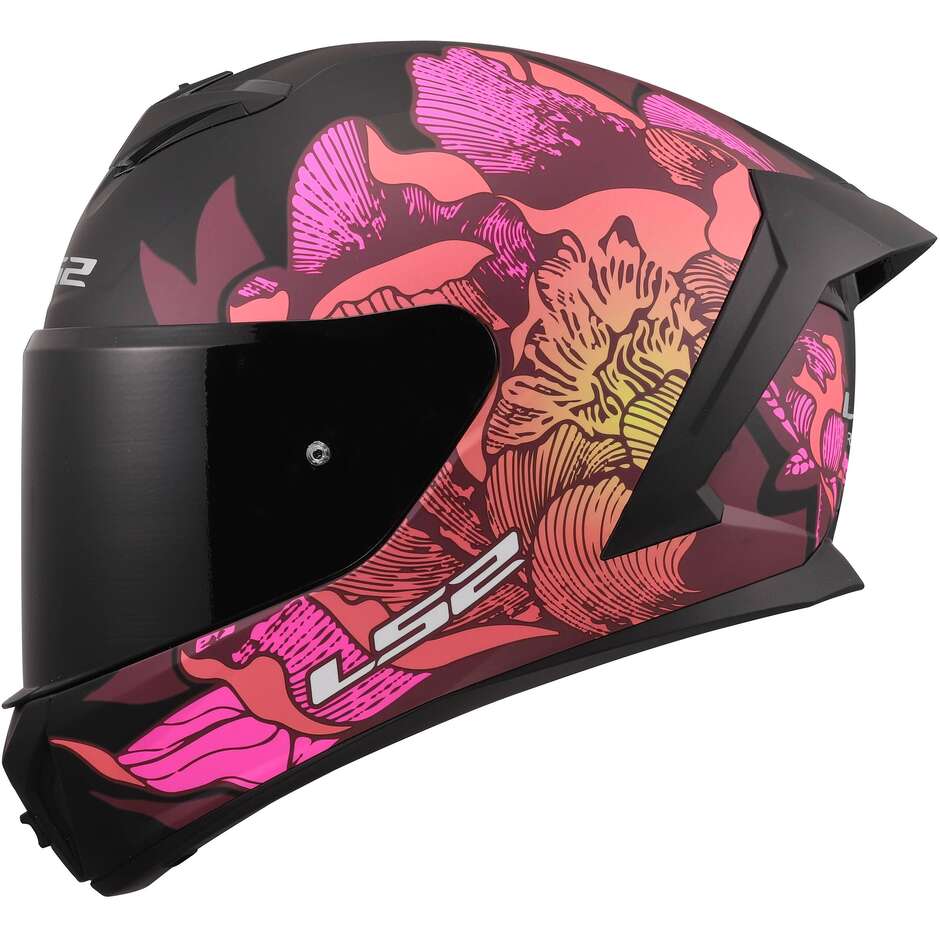LS2 FF820 RAPID III POPPIES II Integralhelm Motorrad Schwarz Pink