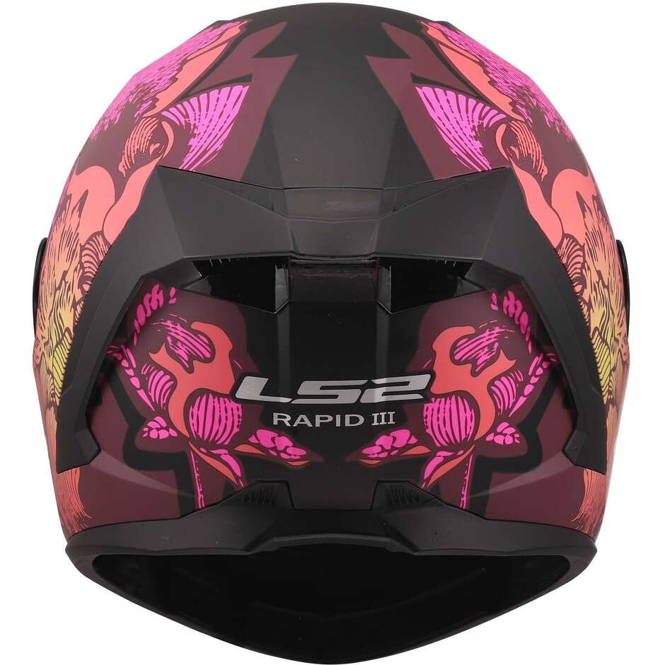 LS2 FF820 RAPID III POPPIES II Integralhelm Motorrad Schwarz Pink