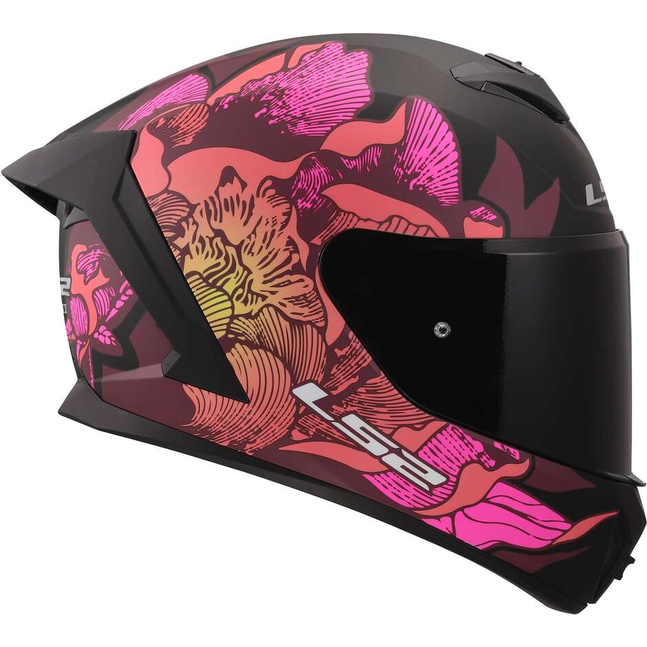 LS2 FF820 RAPID III POPPIES II Integralhelm Motorrad Schwarz Pink