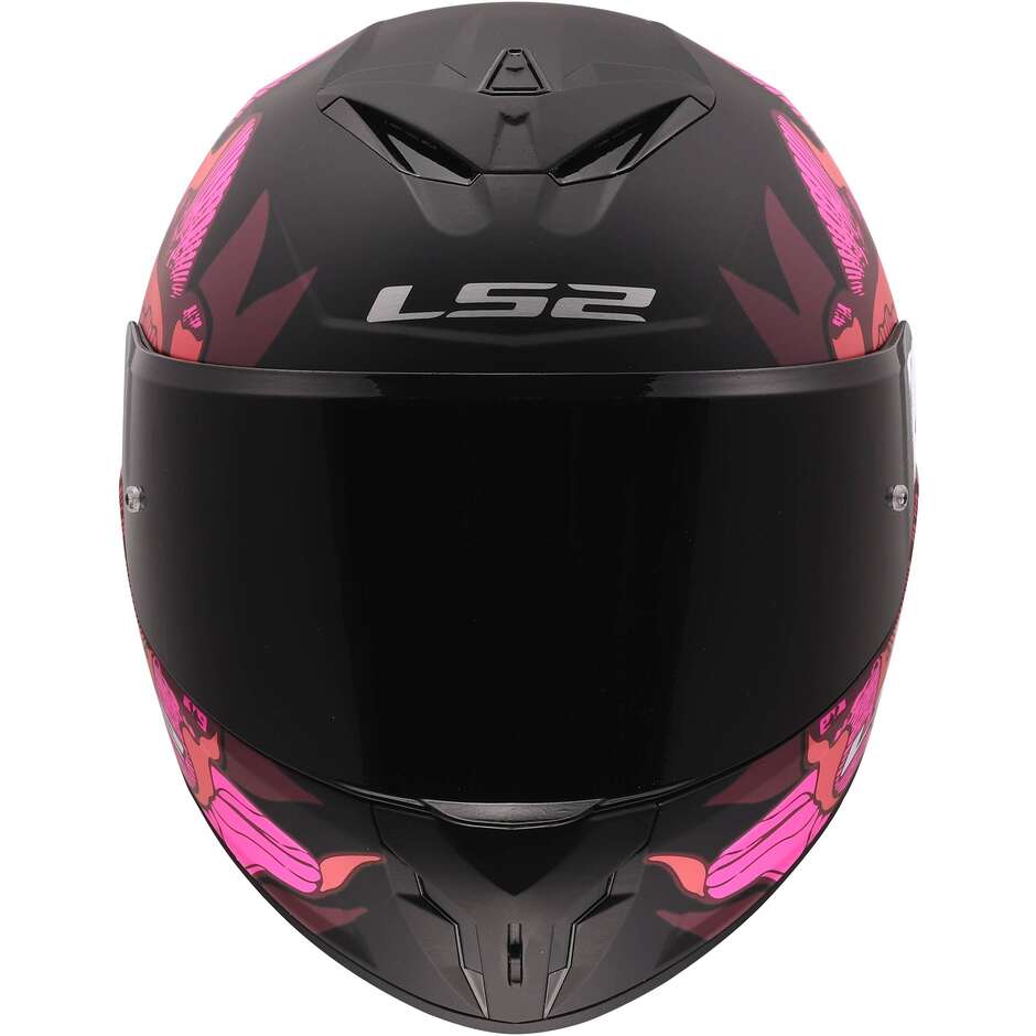 LS2 FF820 RAPID III POPPIES II Integralhelm Motorrad Schwarz Pink