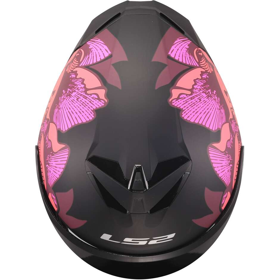 LS2 FF820 RAPID III POPPIES II Integralhelm Motorrad Schwarz Pink