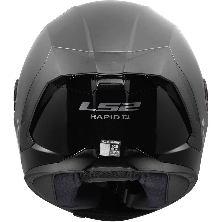 LS2 FF820 RAPID III SOLID Full Face Motorcycle Helmet Gloss Black
