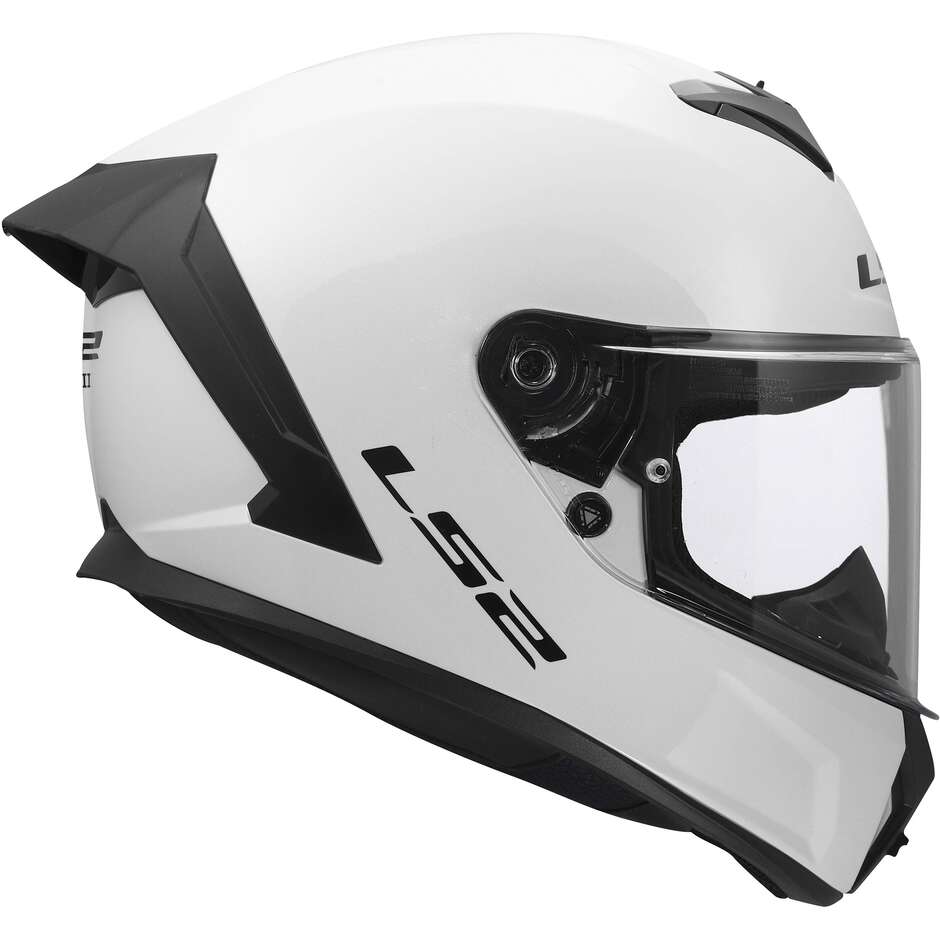 LS2 FF820 RAPID III SOLID Full Face Motorcycle Helmet Gloss White