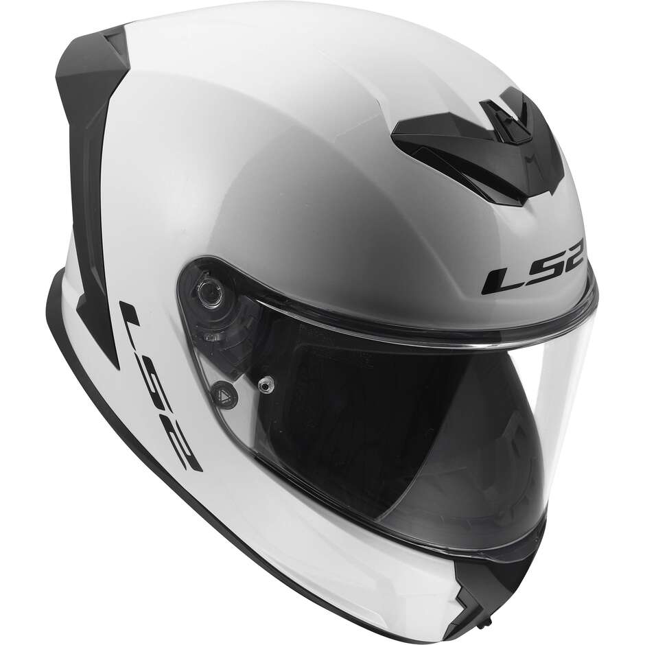 LS2 FF820 RAPID III SOLID Full Face Motorcycle Helmet Gloss White