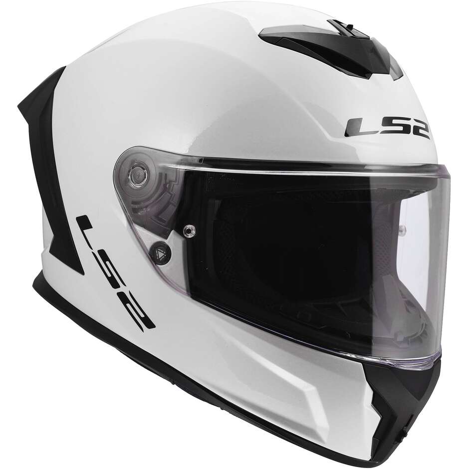 LS2 FF820 RAPID III SOLID Full Face Motorcycle Helmet Gloss White