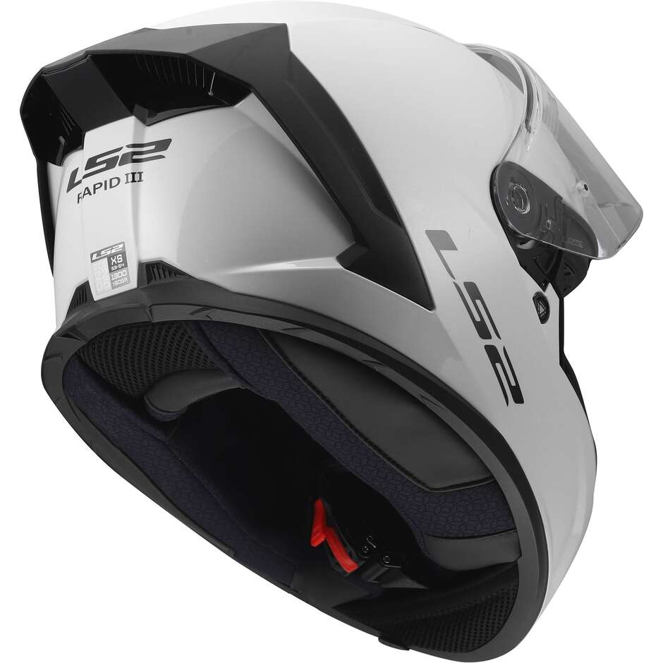 LS2 FF820 RAPID III SOLID Full Face Motorcycle Helmet Gloss White