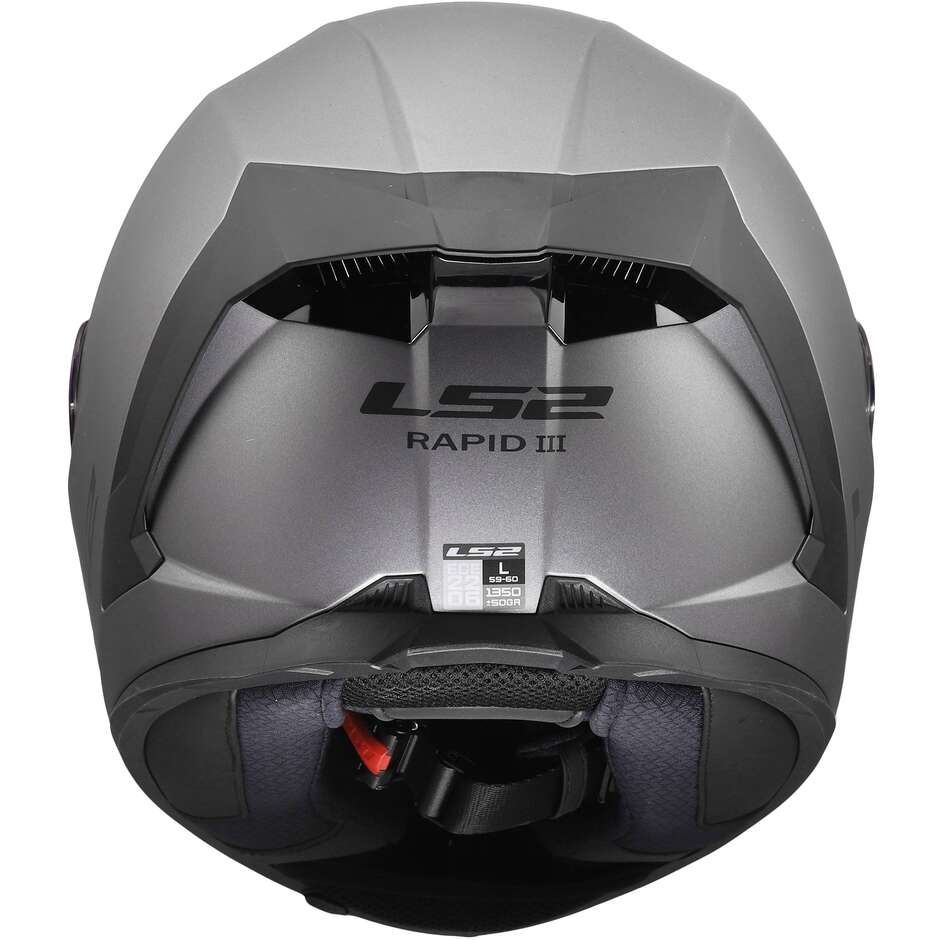 LS2 FF820 RAPID III SOLID Integralhelm für Motorradfahrer, matt, Titan