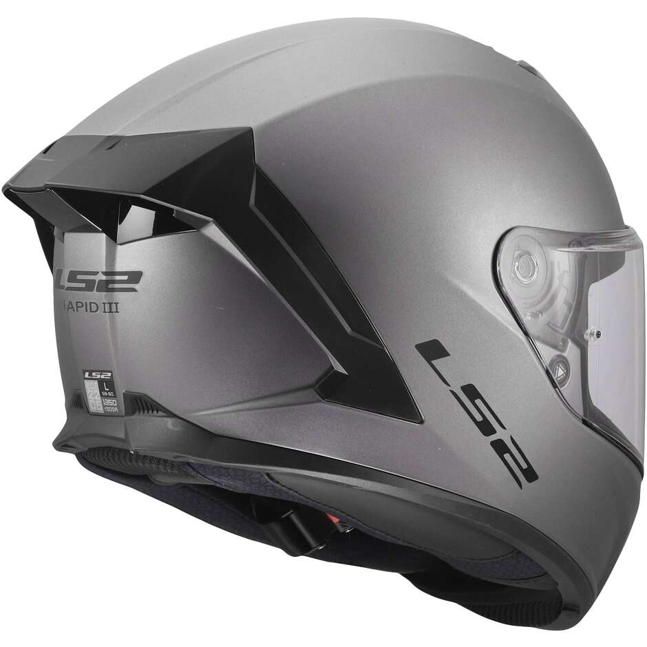 LS2 FF820 RAPID III SOLID Integralhelm für Motorradfahrer, matt, Titan