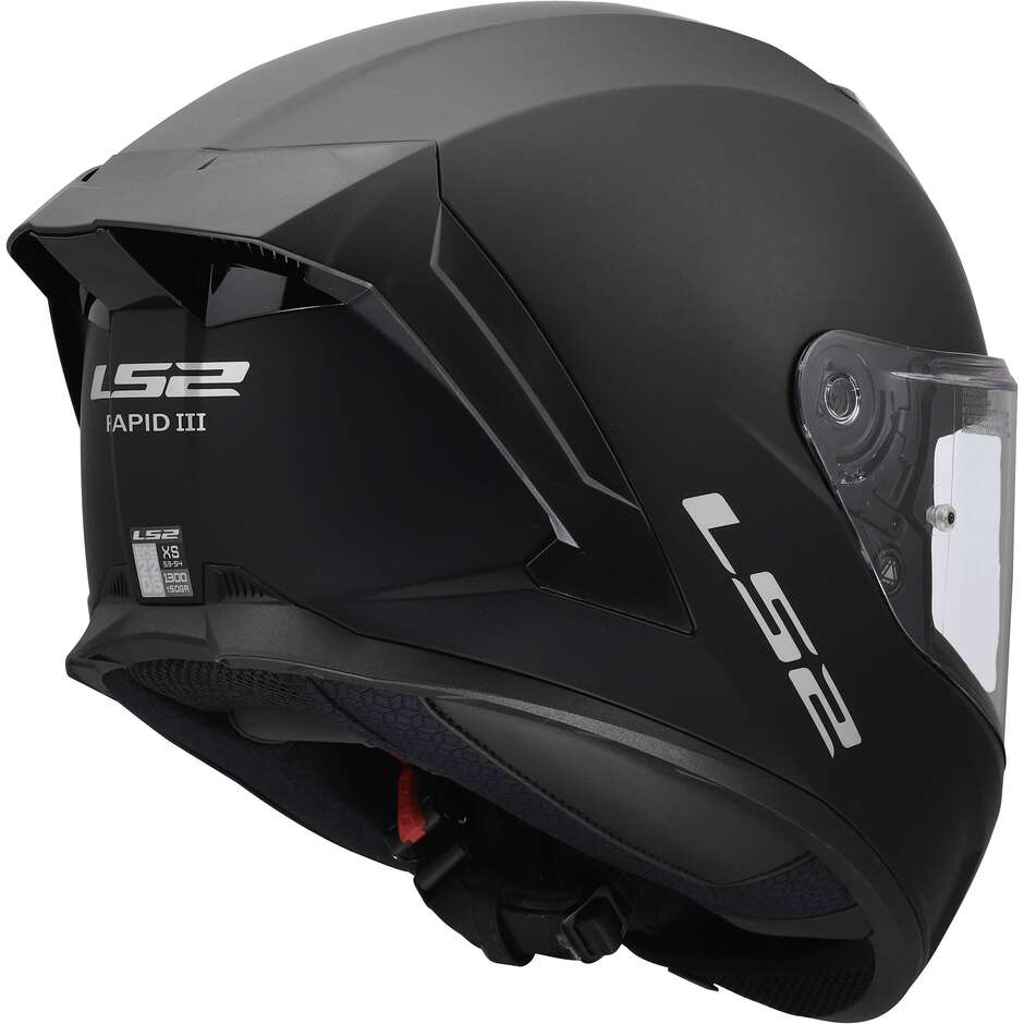 LS2 FF820 RAPID III SOLID Integralhelm für Motorradfahrer, Mattschwarz