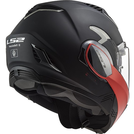 Ls2 FF900 VALIANT 2 Hammer Folding Modular Helmet Black Matt Red
