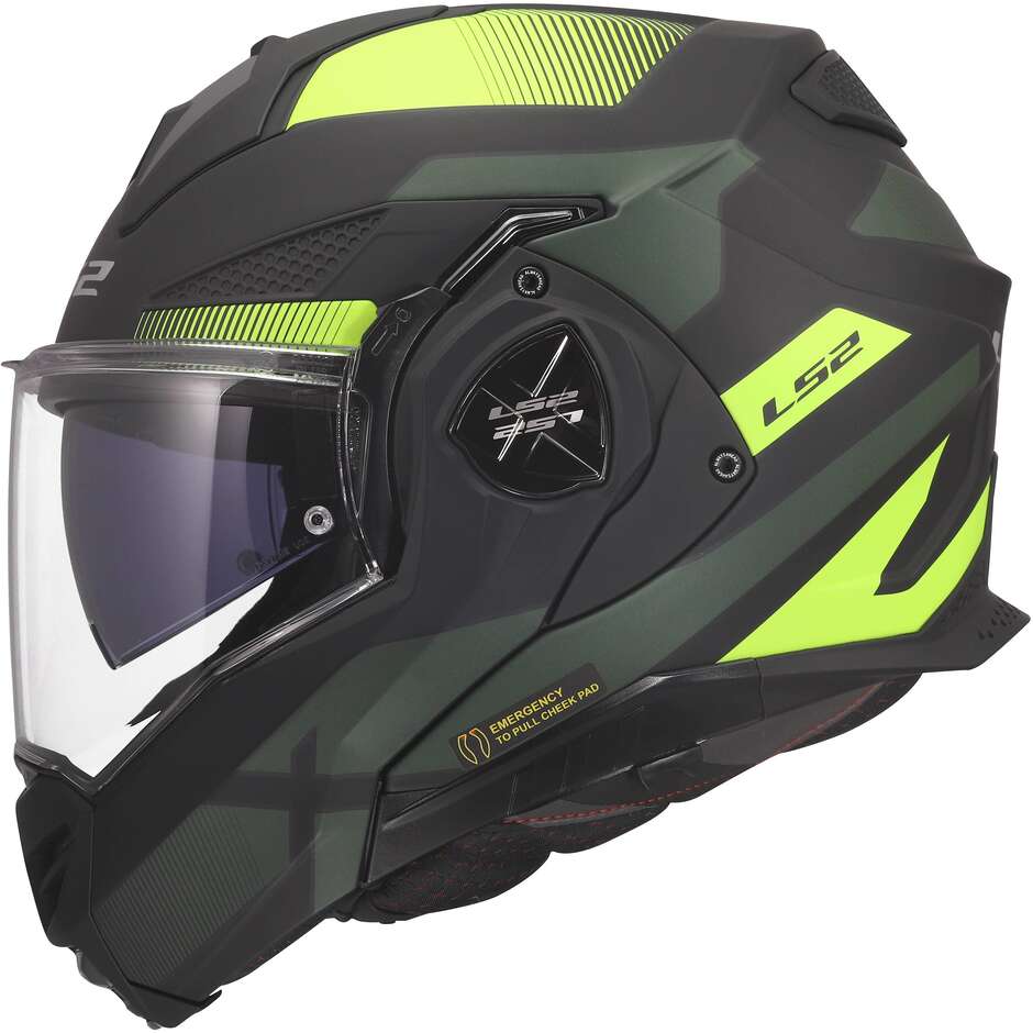 LS2 FF901 ADVANT X NOVA Modular Helmet in HPFC P/J Black Fluorescent Yellow