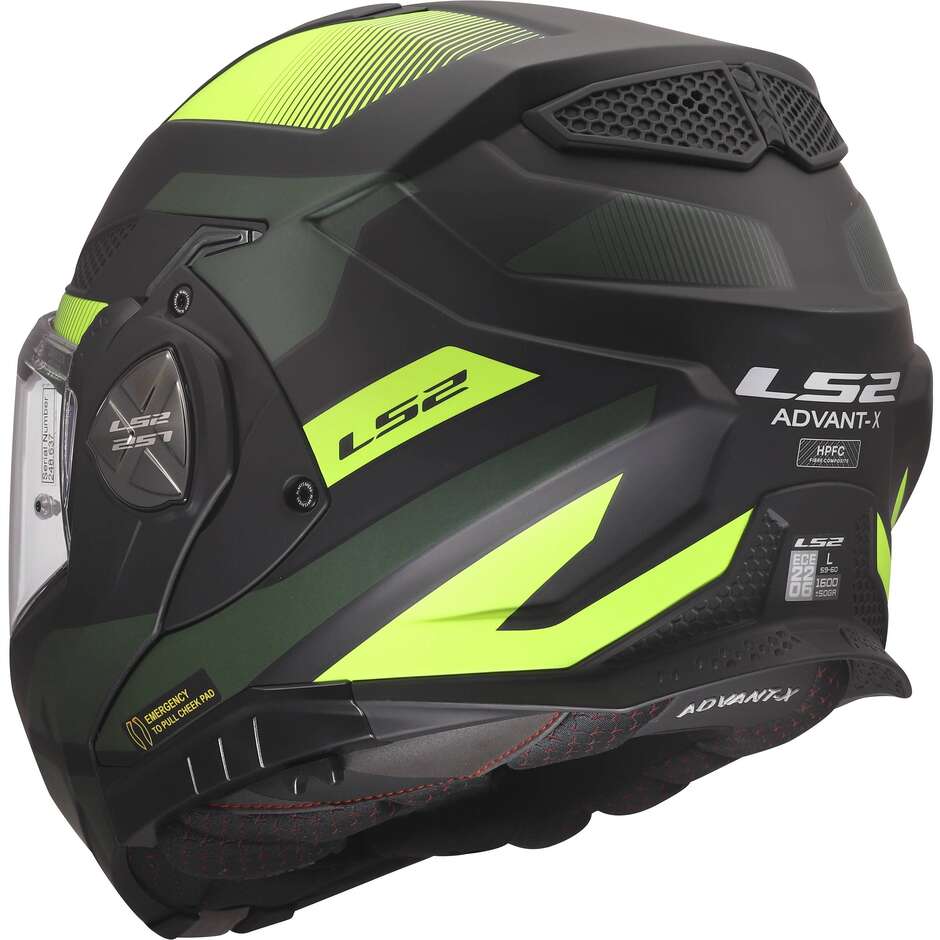 LS2 FF901 ADVANT X NOVA Modular Helmet in HPFC P/J Black Fluorescent Yellow