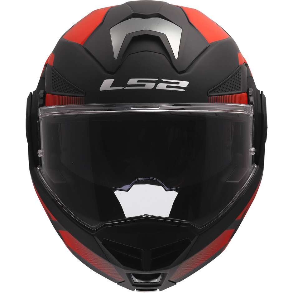 LS2 FF901 ADVANT X NOVA Modular Helmet in HPFC P/J Black Red