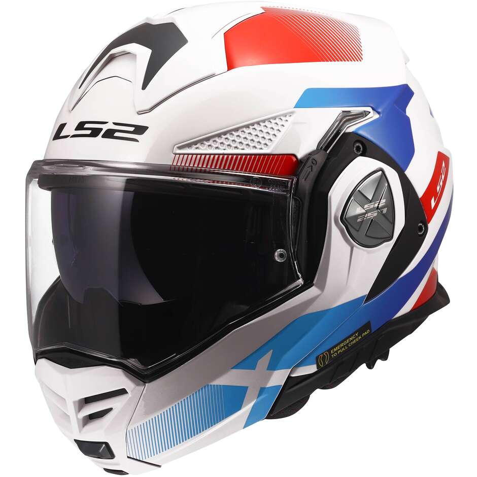 LS2 FF901 ADVANT X NOVA Modular Helmet in HPFC P/J White Blue Red