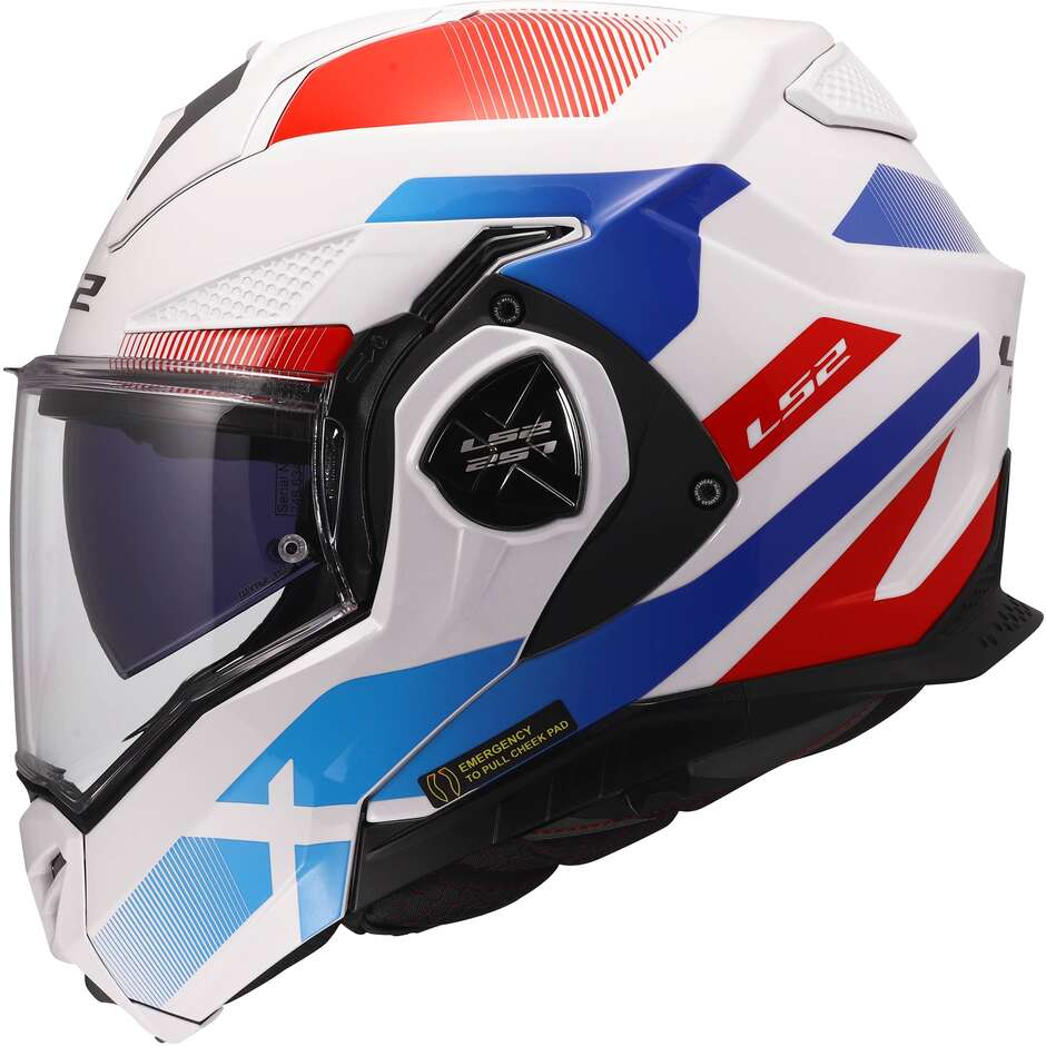 LS2 FF901 ADVANT X NOVA Modular Helmet in HPFC P/J White Blue Red