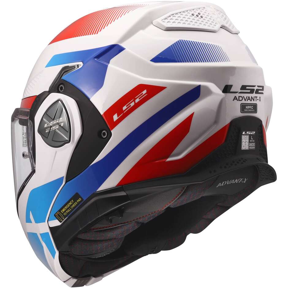 LS2 FF901 ADVANT X NOVA Modular Helmet in HPFC P/J White Blue Red