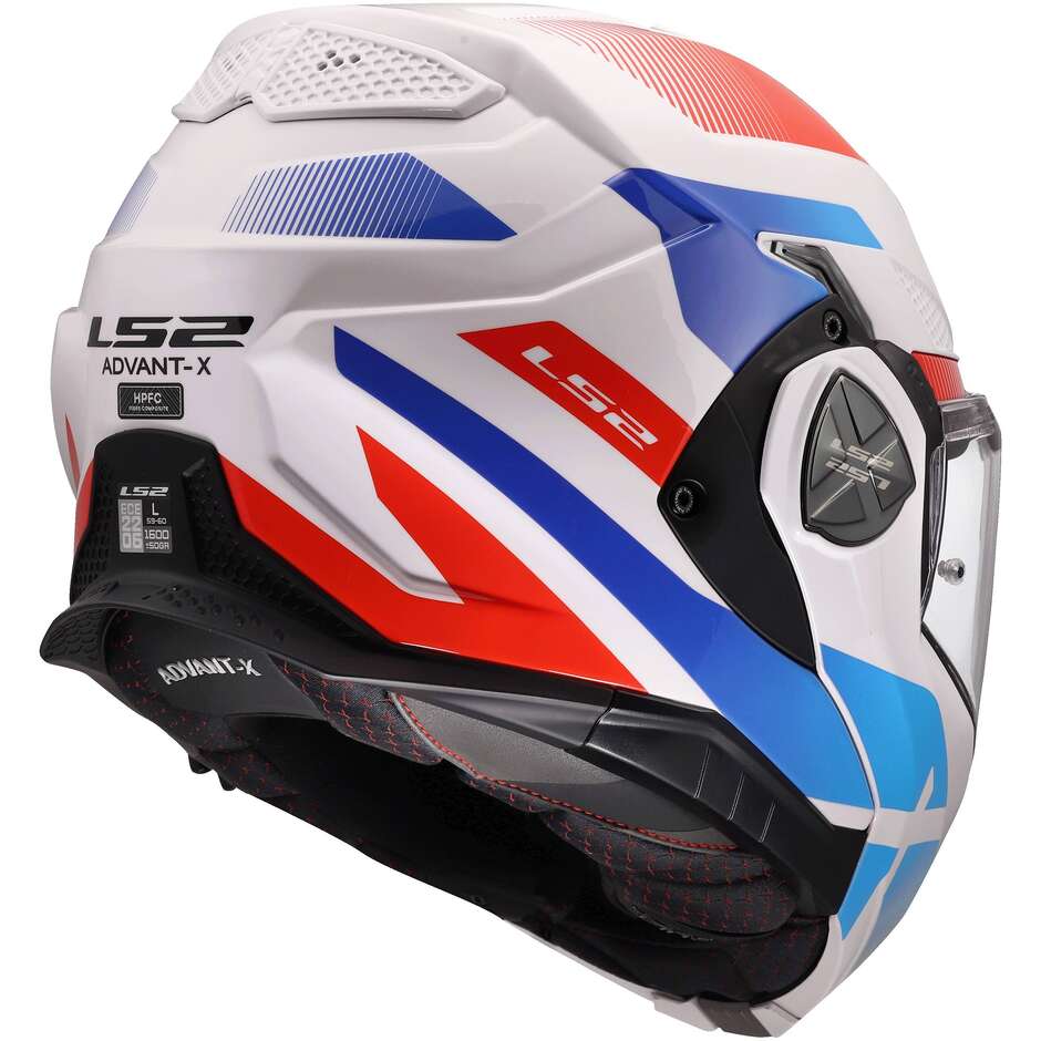 LS2 FF901 ADVANT X NOVA Modular Helmet in HPFC P/J White Blue Red