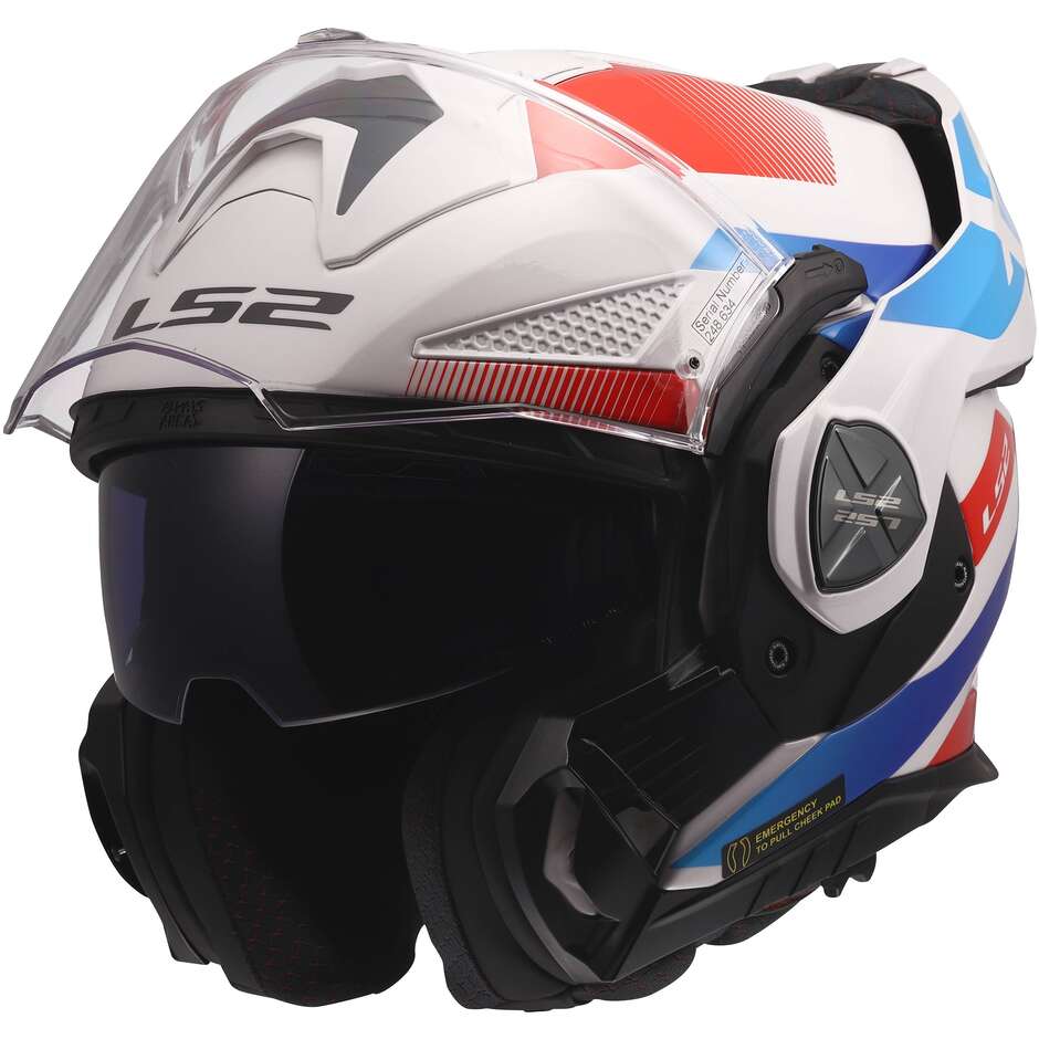 LS2 FF901 ADVANT X NOVA Modular Helmet in HPFC P/J White Blue Red