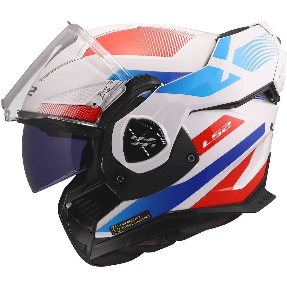 LS2 FF901 ADVANT X NOVA Modular Helmet in HPFC P/J White Blue Red