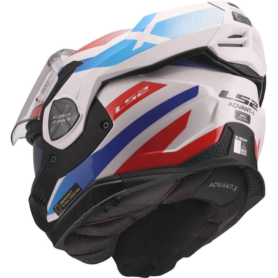 LS2 FF901 ADVANT X NOVA Modular Helmet in HPFC P/J White Blue Red