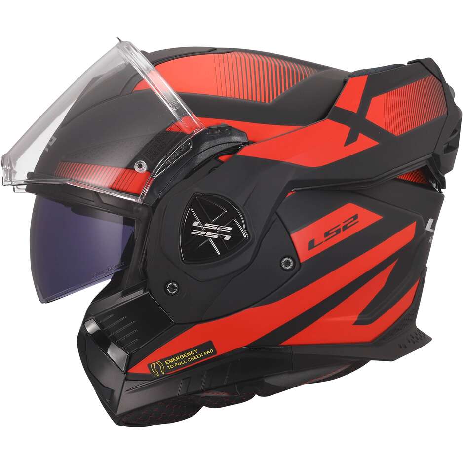 LS2 FF901 ADVANT X NOVA Modularhelm in HPFC P/J Schwarz Rot