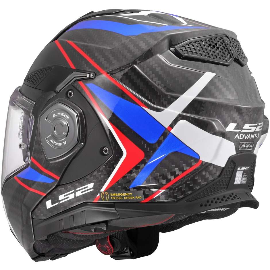 LS2 FF901 ADVANT XC FUTURE II Carbon Modular P/J Motorcycle Helmet White Blue