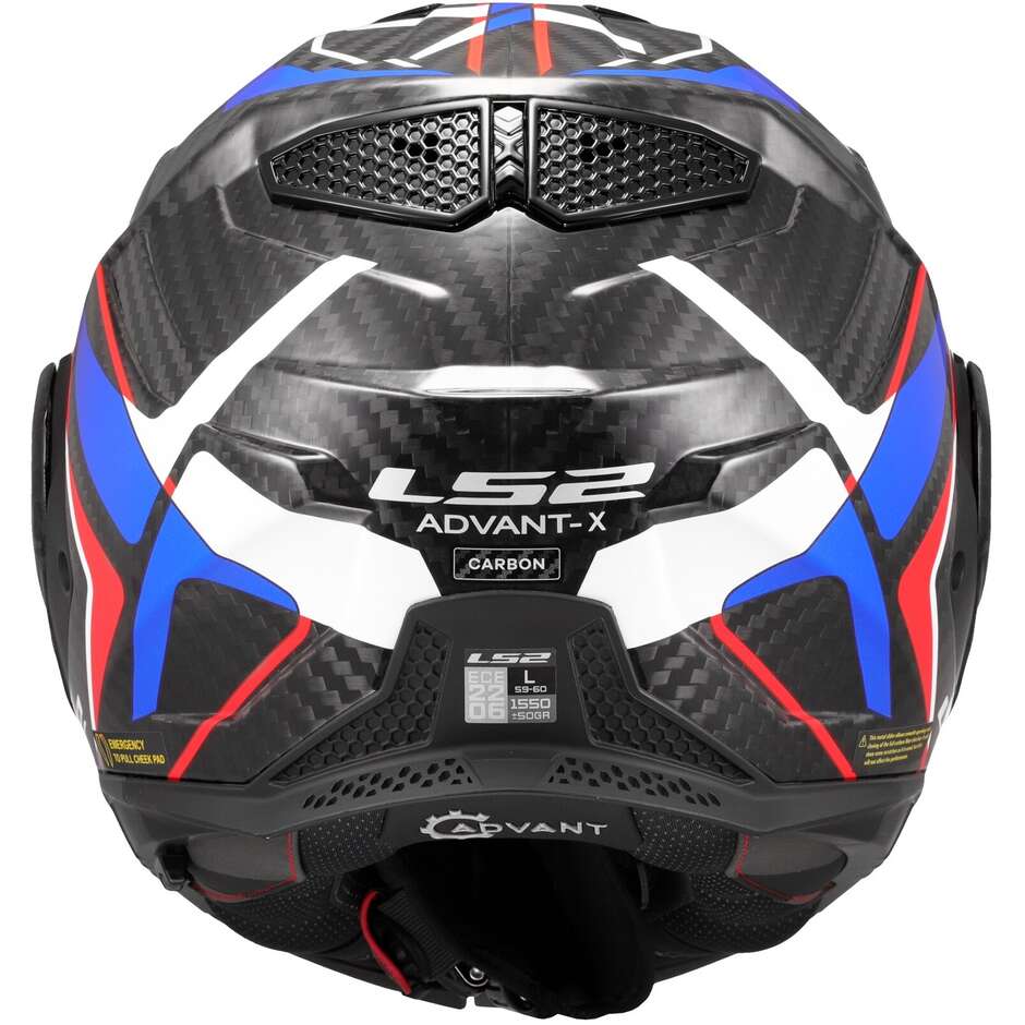 LS2 FF901 ADVANT XC FUTURE II Carbon Modular P/J Motorcycle Helmet White Blue