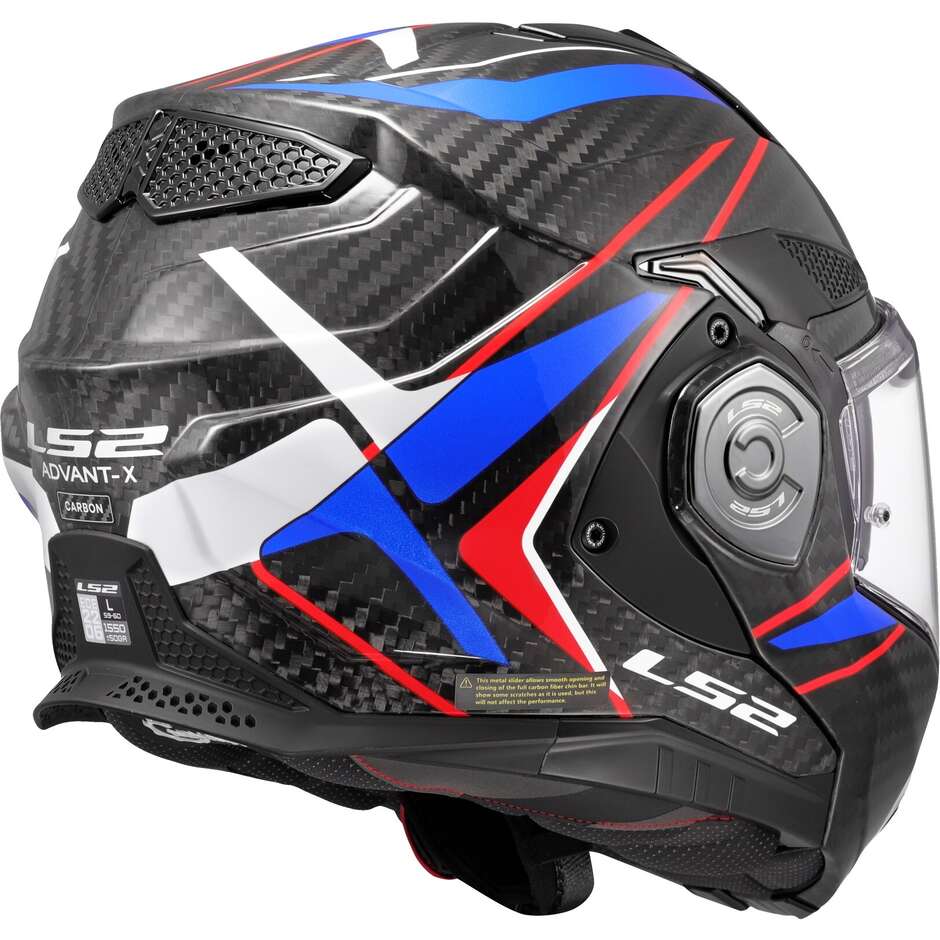 LS2 FF901 ADVANT XC FUTURE II Carbon Modular P/J Motorcycle Helmet White Blue