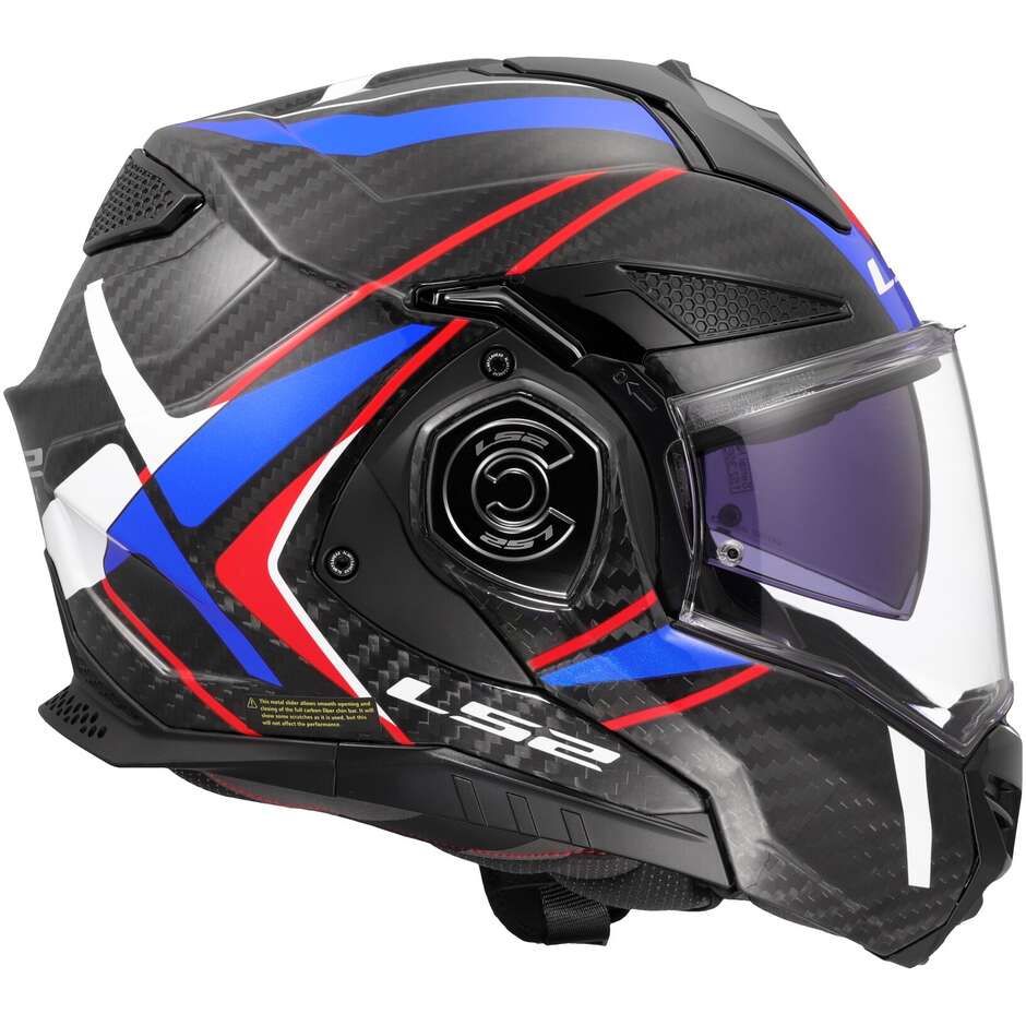 LS2 FF901 ADVANT XC FUTURE II Carbon Modular P/J Motorcycle Helmet White Blue