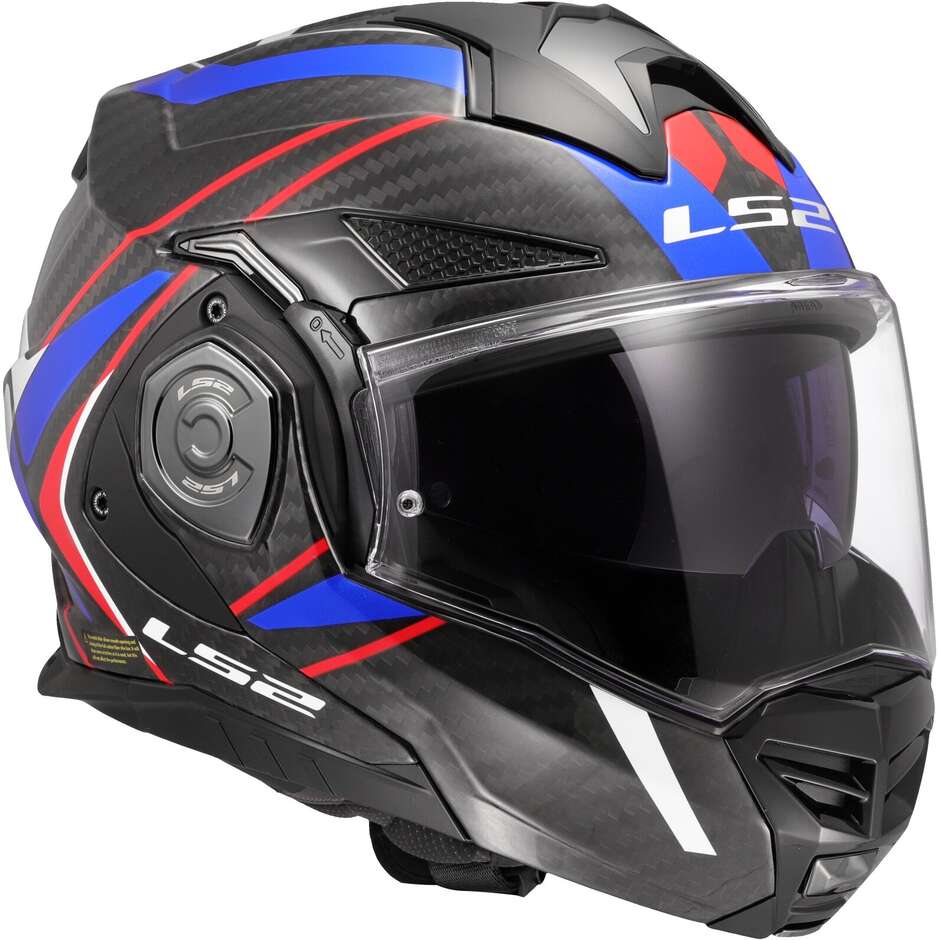 LS2 FF901 ADVANT XC FUTURE II Carbon Modular P/J Motorcycle Helmet White Blue