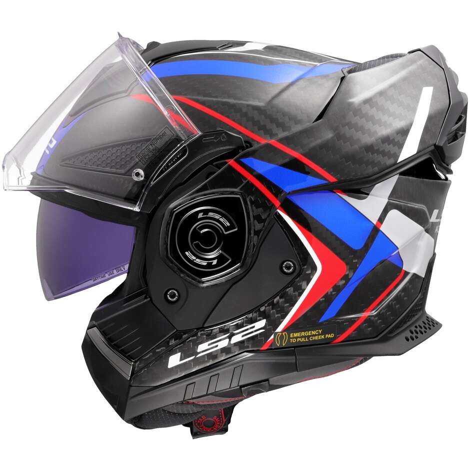 LS2 FF901 ADVANT XC FUTURE II Carbon Modular P/J Motorcycle Helmet White Blue