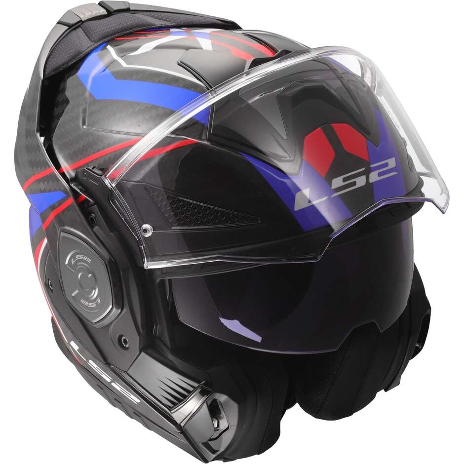LS2 FF901 ADVANT XC FUTURE II Carbon Modular P/J Motorcycle Helmet White Blue