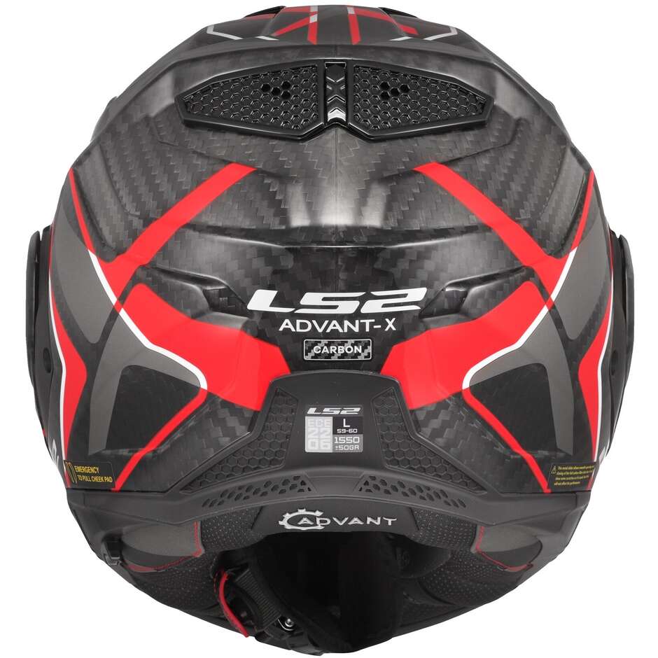 LS2 FF901 ADVANT XC FUTURE II Red Carbon Modular P/J Motorcycle Helmet