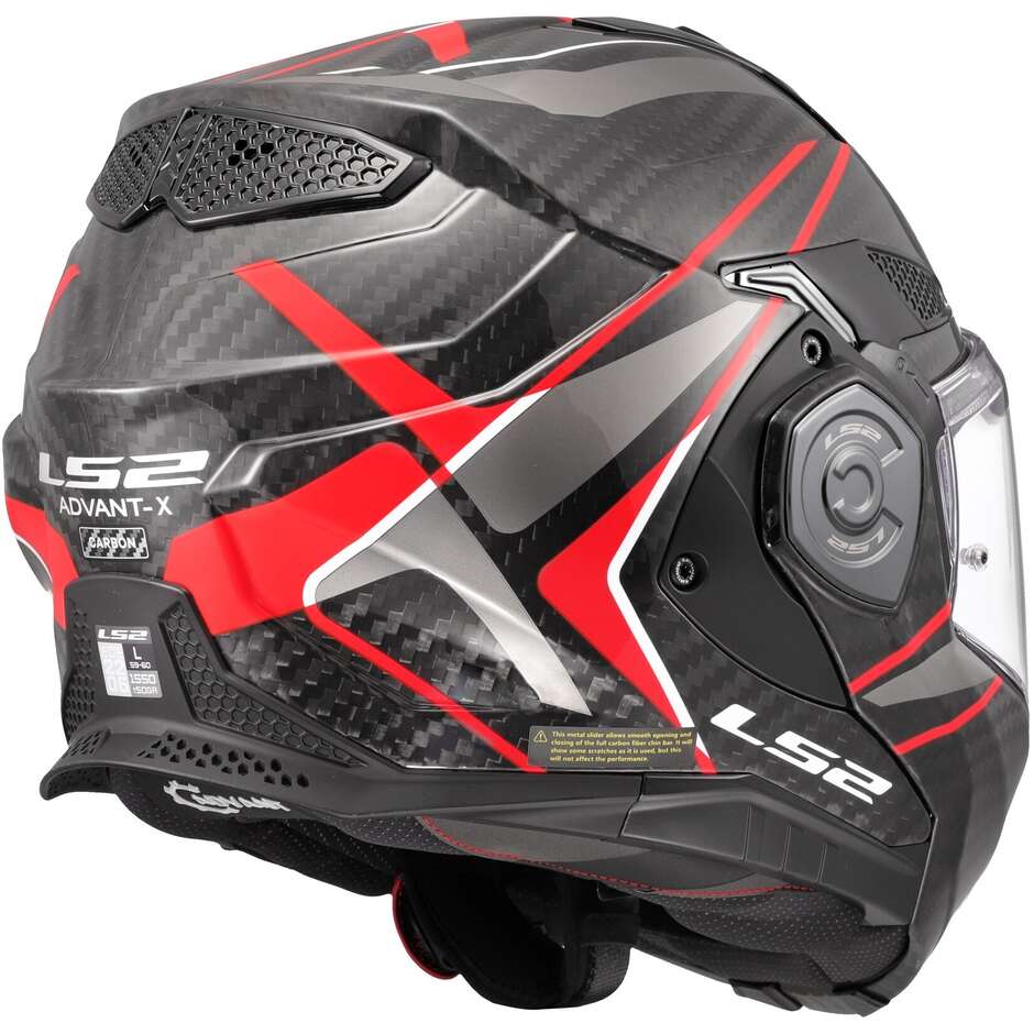 LS2 FF901 ADVANT XC FUTURE II Red Carbon Modular P/J Motorcycle Helmet
