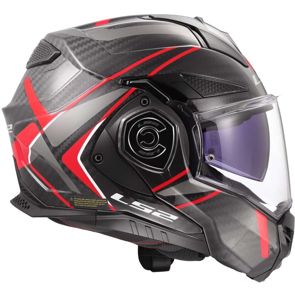 LS2 FF901 ADVANT XC FUTURE II Red Carbon Modular P/J Motorcycle Helmet