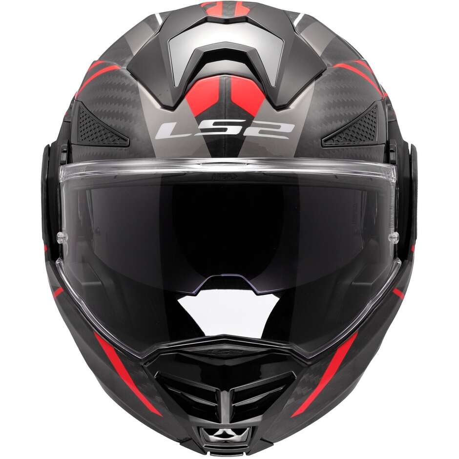 LS2 FF901 ADVANT XC FUTURE II Red Carbon Modular P/J Motorcycle Helmet
