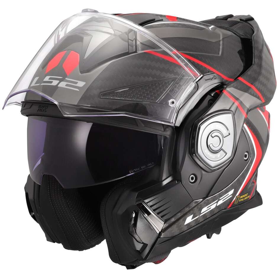 LS2 FF901 ADVANT XC FUTURE II Red Carbon Modular P/J Motorcycle Helmet