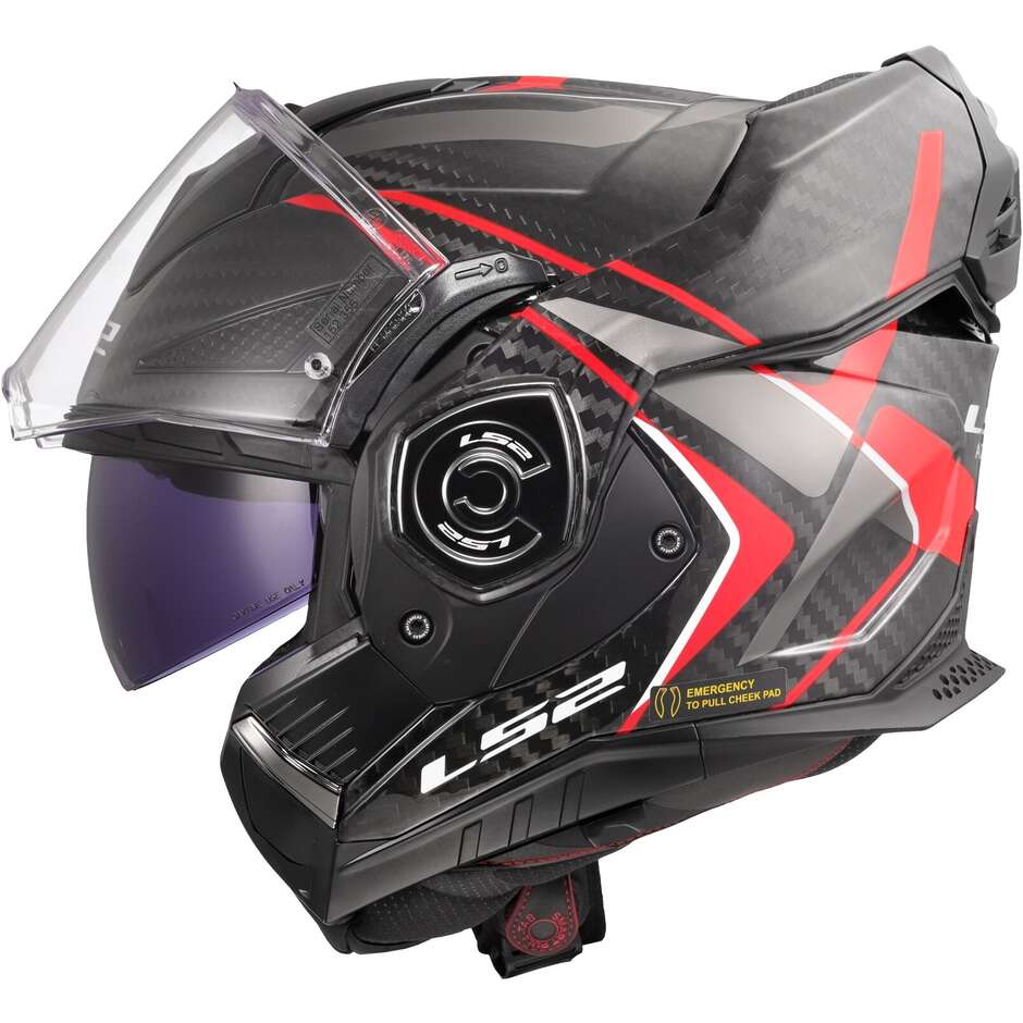 LS2 FF901 ADVANT XC FUTURE II Red Carbon Modular P/J Motorcycle Helmet