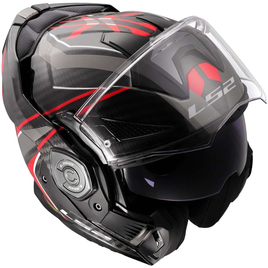 LS2 FF901 ADVANT XC FUTURE II Red Carbon Modular P/J Motorcycle Helmet