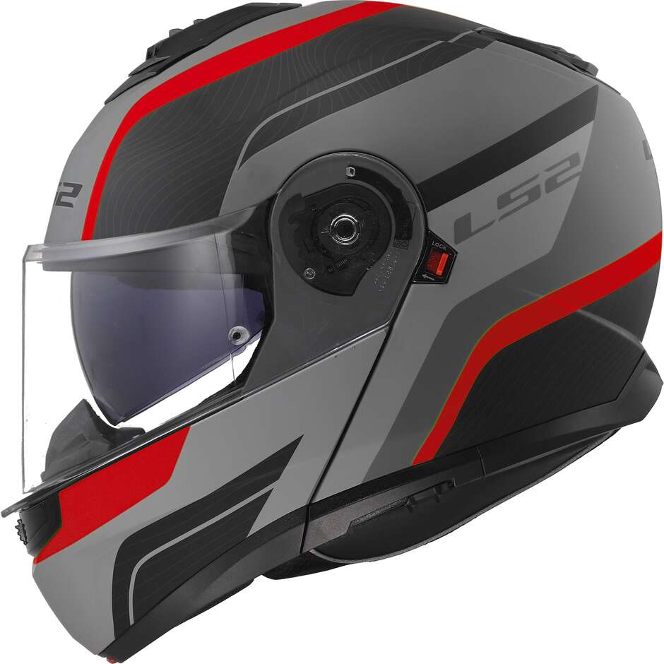 LS2 FF908 STROBE II MONZA Modular Motorcycle Helmet P/J Black Grey Red