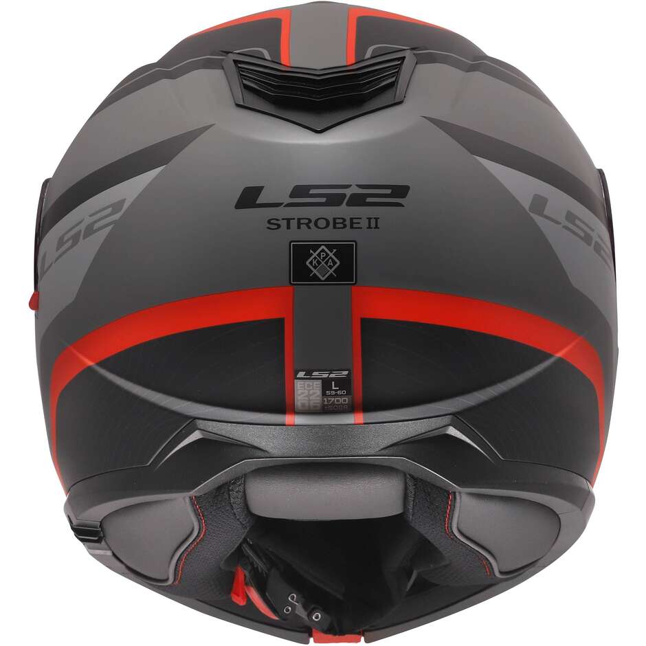 LS2 FF908 STROBE II MONZA Modular Motorcycle Helmet P/J Black Grey Red