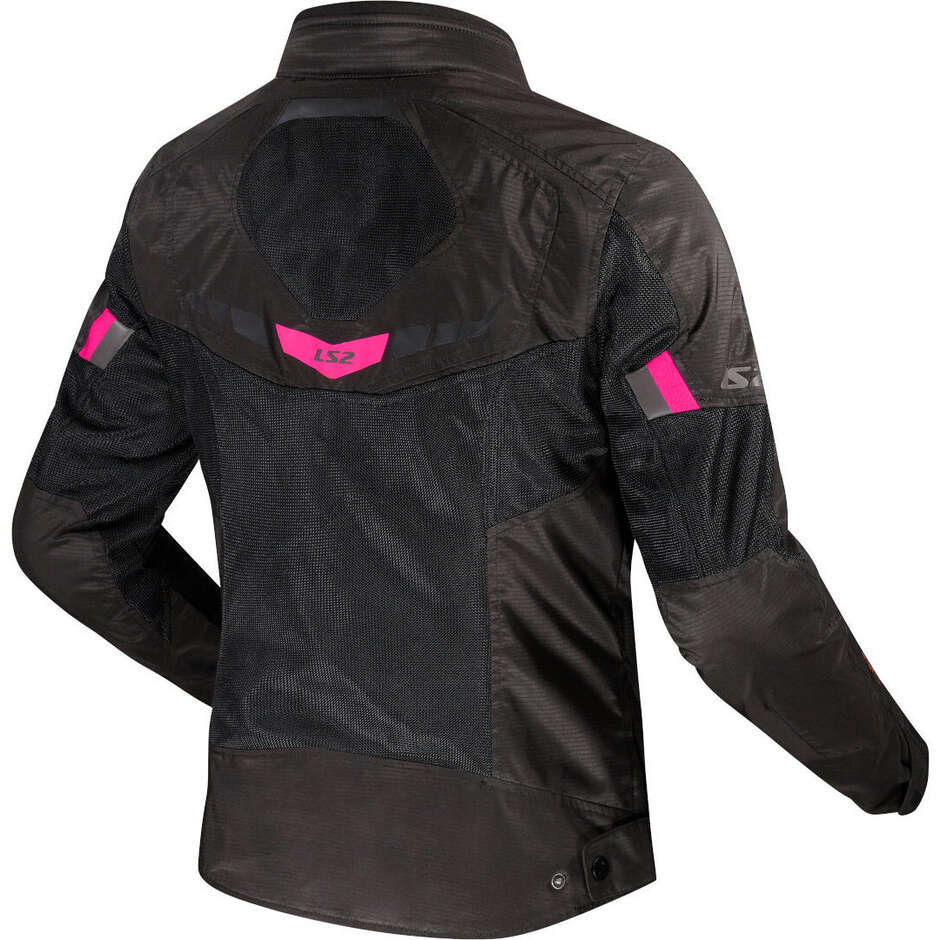 LS2 GARDA AIR LADY Damen Motorradjacke Schwarz Rosa
