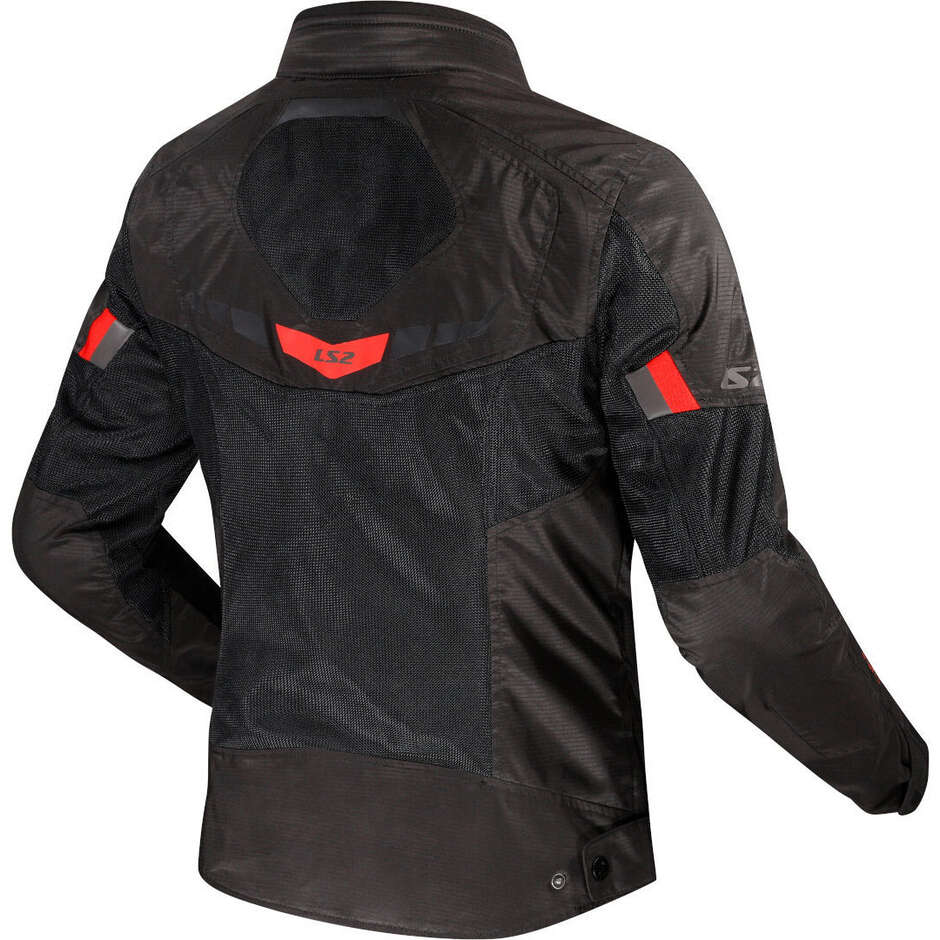 LS2 GARDA AIR LADY Damen Motorradjacke Schwarz Rot