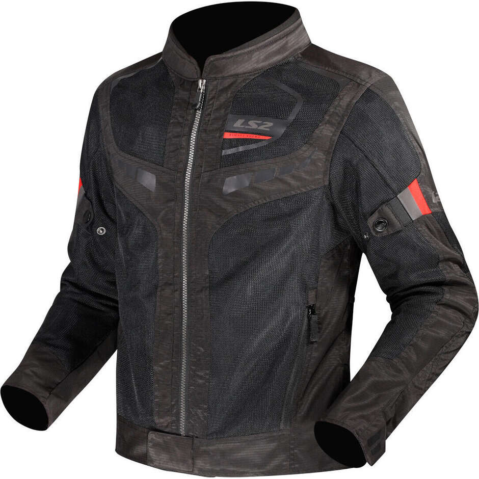 LS2 GARDA AIR MAN Motorradjacke Schwarz Rot